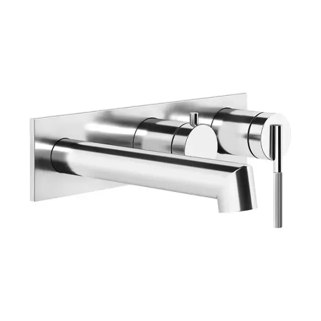 Gessi Ingranaggio Смеситель для ванны встраиваемый, 2 потребителя,излив, внешняя часть, цвет: chrome 63541#031