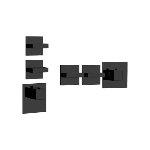 Gessi Rettangolo Термостат для душа встраиваемый на 2 потребителя, внешняя часть, цвет: matte black 43214#299