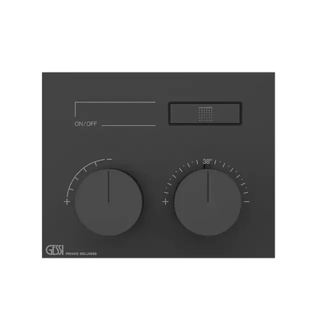 Gessi Hi-Fi Термостат для душа встраиваемый, запорный вентиль, внешняя часть, цвет: matte black 63002#299