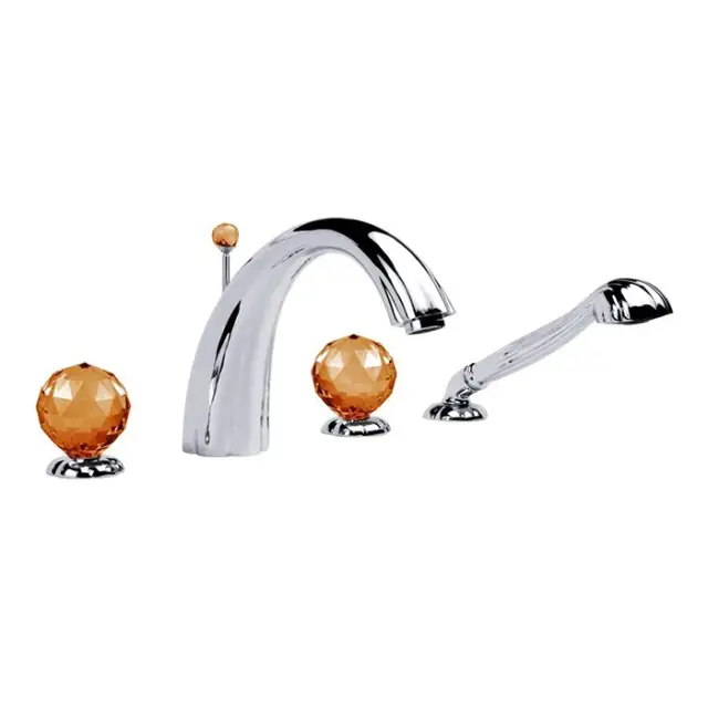 Jorger Florale Crystal Смеситель для ванны, цвет: хром/amber 600.40.100.000-16