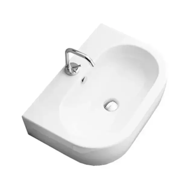 Kerasan Flo Раковина подвесная 50x40 см, с 1 отверстием под смеситель и заглушкой, цвет: Bianco 314101*1