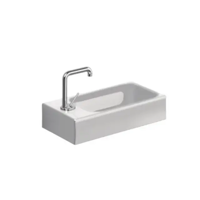 Kerasan Cento Рукомойник 45x25 см, с 1 отверстием под смеситель и креплениями к стене, цвет: Bianco 353701R*1