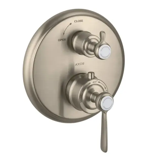 Axor Montreux Термостат для душа встраиваемый, запорный вентиль, цвет: шлифованный никель 16801820