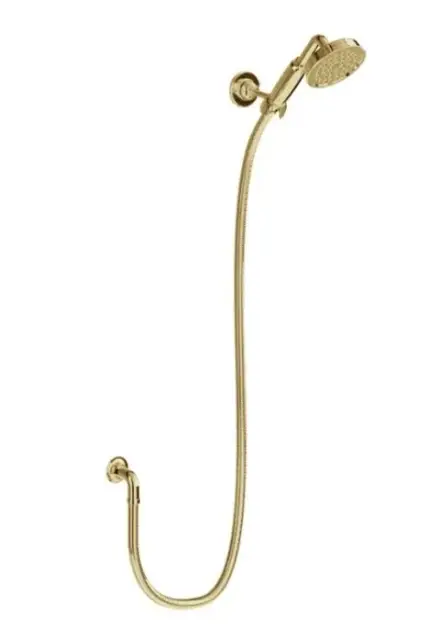 Burlington Riviera Ручной душ, шланг 175 см, держатель лейки, подключение, цвет: золото глянцевое RIV20 GOLD