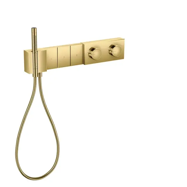 Axor Edge Термостат для ванны встраиваемый, 3 потребителя, внешняя часть, цвет: полированное золото 46710990