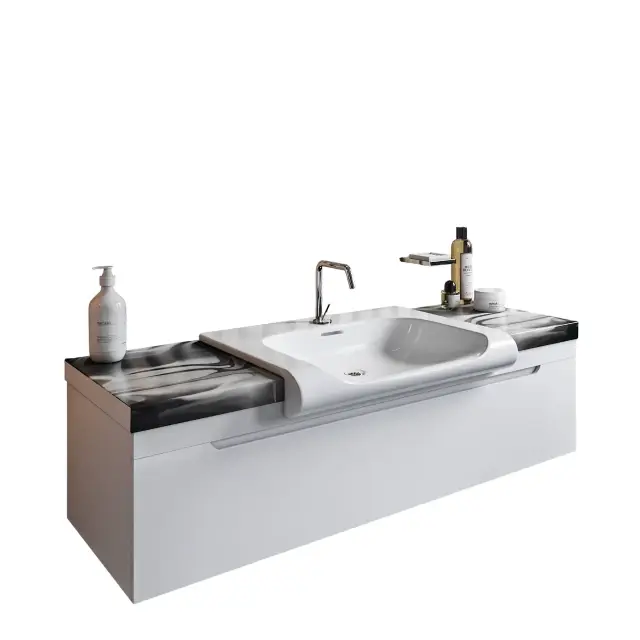 Kerasan Inka Project Тумба под раковину на 120 см, подвес. 118x37x30hсм, цвет: Laccato bianco lucido 911102