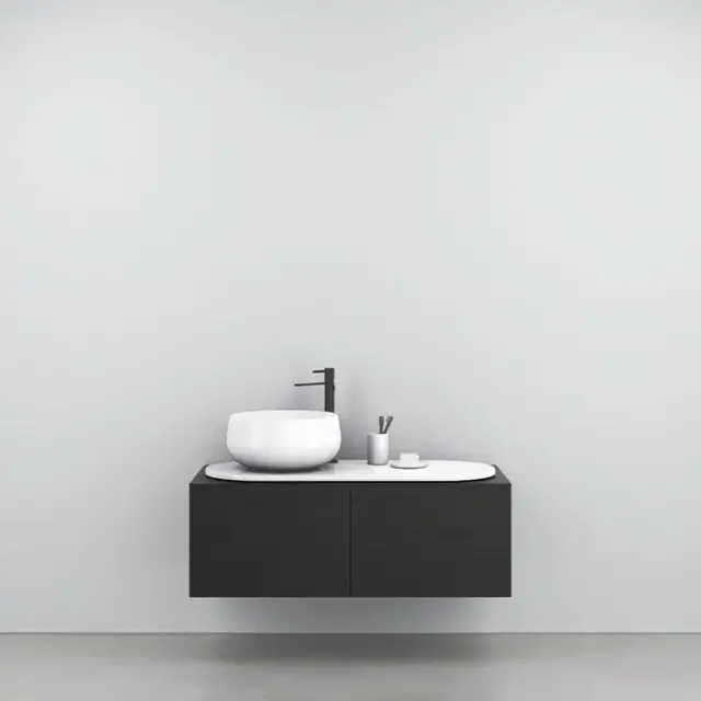 Cielo Delfo Тумба с деревянной отделкой, с отверстиями, цвет: Rovere Nero DECERO