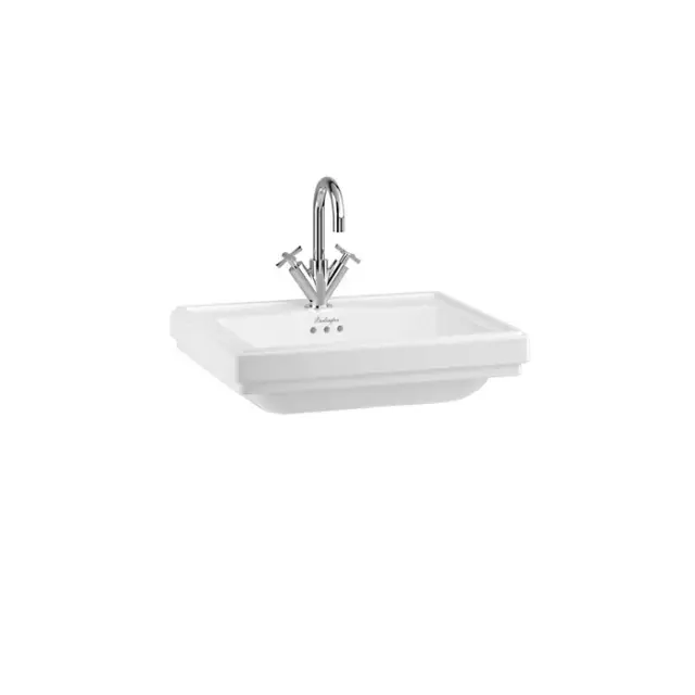 Burlington Riviera Раковина подвесная 65х47 см с переливом, 1 отв. под смеситель, цвет: белый глянец RIV2 1TH