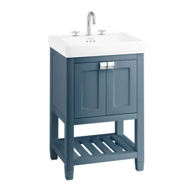 Burlington Riviera Раковина подвесная 58х46,8 см, перелив, 3 отв. под смеситель, цвет: белый глянец RIV1 3TH