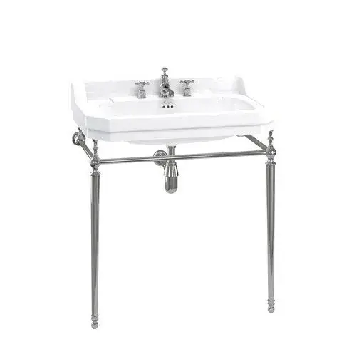 Burlington Edwardian Раковина подвесная 80х51 см, перелив, 3 отв. под смеситель, цвет: белый глянец B18 3TH