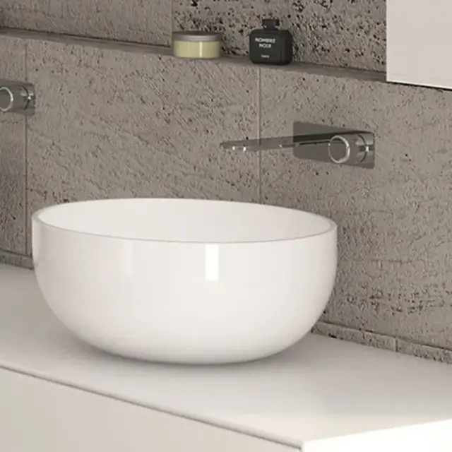 Cielo Shui Раковина накладная 40х18 см, круглая, без перелива, цвет: белый SHBA40