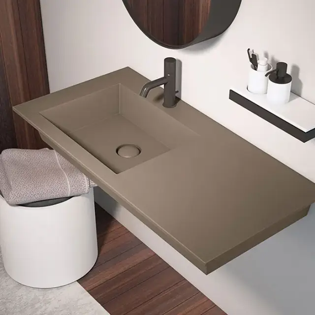 Cielo Era Раковина подвесная 100x46xh14 см, DX, с 1 отв., под смеситель, цвет: Fango ERLA100DXFN