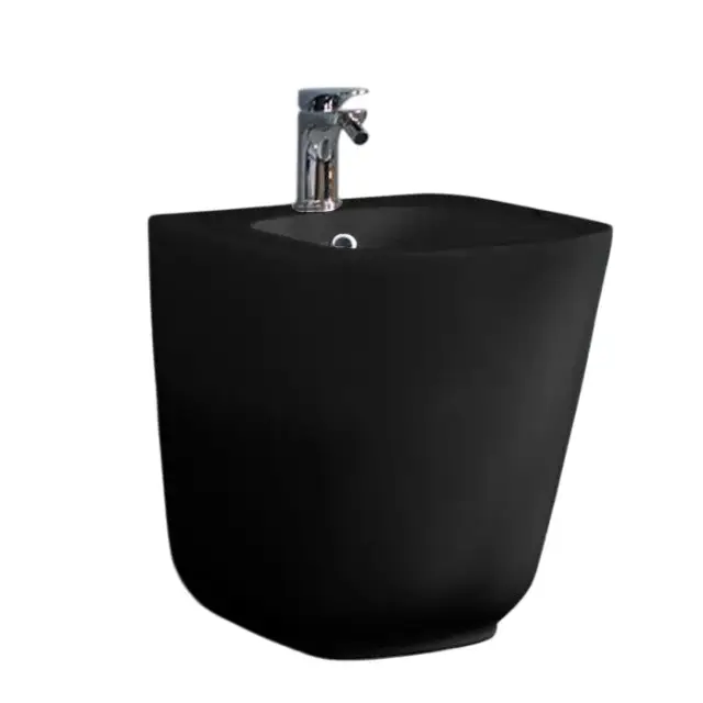 Kerasan Tribeca Биде напольное 55x35 см, с 1 отвер. под смес., с крепл. и перелив., цвет: Nero matt 512031 Nero matt