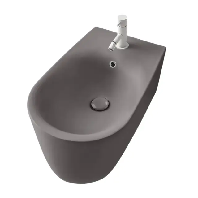 Kerasan Nolita Биде подвесное 55x35 см, с 1 отвер. под смеситель, с креп. и перел., цвет: Ferro matt 532589*1