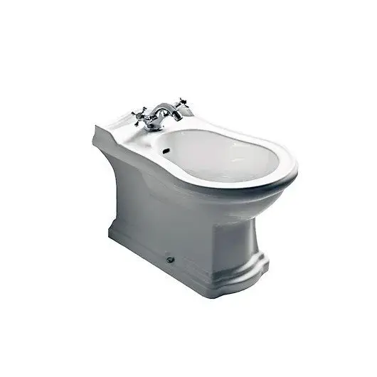 Kerasan Retro Биде напольное BTW 61x39 см, с 3 отв. под смеситель и переливом, цвет: Bianco 102201*3