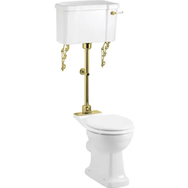 Burlington Regal Чаша для напольного унитаза, воронка-водоворот 35,5х73 см, цвет: белый глянцевый P12 GOLD