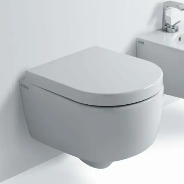 Cielo Smile Mini Унитаз подвесной 34х48хh26 см, со скрытым крепежем, цвет: глянцевый белый SMVSR