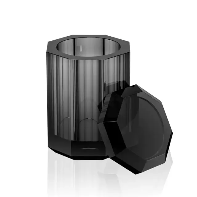 Decor Walther Kristall BMD Баночка универсальная 9x9xh14 см, с крышкой, цвет: антрацит 0931494