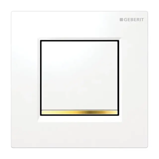 Geberit Sigma 30 Кнопка смыва для писсуара, пластик, цвет: белый матовый, полоска золото 116.017.KK.1