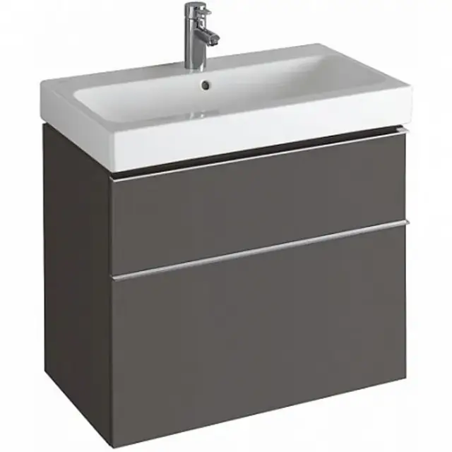 Geberit ICon Тумба 74х62х47,7 см, с двумя выдвижными ящиками, цвет: темно-серый/мат. покр. 841376000