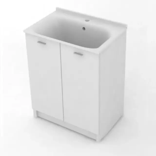 Kerasan Aquadom Тумба для постирочной 75x50x86h см, напольная, с рак. и сиф., цвет: Bianco matt 9164k3*1