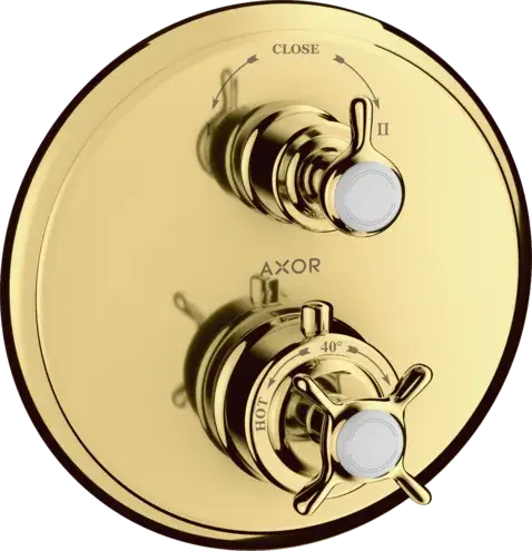 Axor Montreux Термостат для душа встраиваемый на 2 потребителя, цвет: полированное золото 16820990
