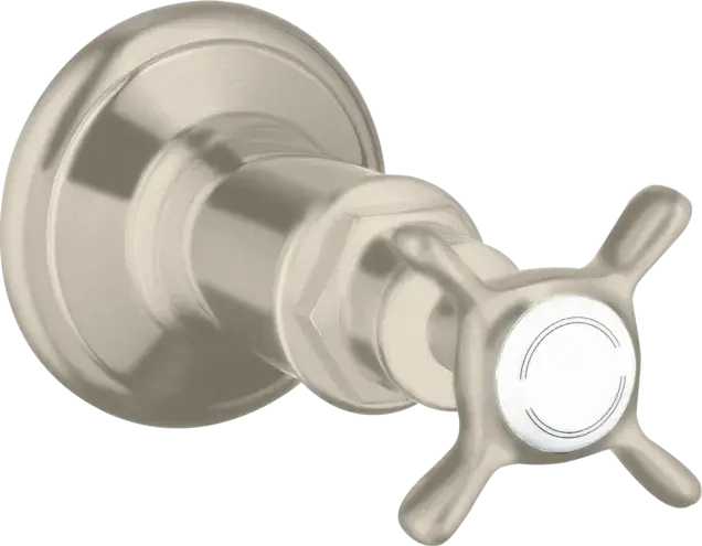 Axor Montreux Запорный вентиль с крестообразной рукояткой, внешняя часть, цвет: шлифованный никель 16871820