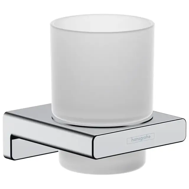 Hansgrohe AddStoris Стакан для зубных щеток подвесной, матовое стекло, латунь цвет: хром 41749000