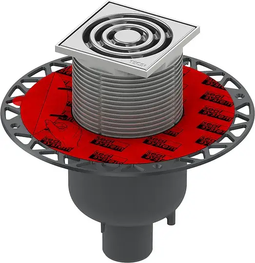 Tece Drainpoint S Трап для душа точечный, универсальный фланец, декор. вставка, цвет: хром матовый 3601300