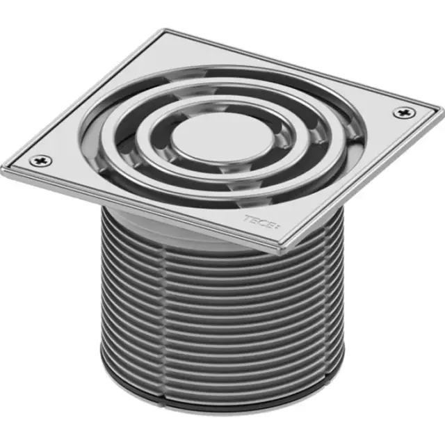 Tece Drainpoint S Декоративная решетка точечного трапа с монтаж. элементом 15х15 см, цвет: хром мат. 3660010