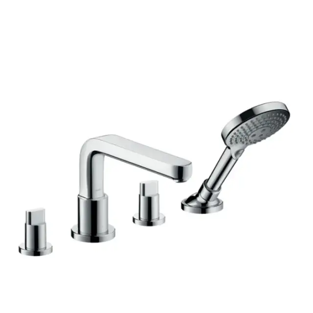 Hansgrohe Metris S Смеситель на борт ванны на 4 отв., с ручным душем, внешняя часть, цвет: хром 31447000