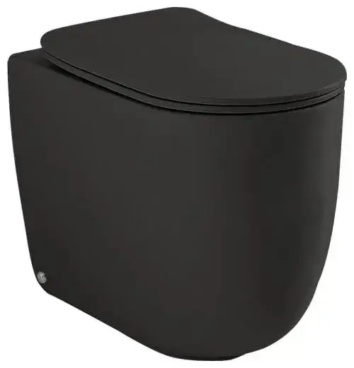 Kerasan Nolita Унитаз приставной 55x35 см безободковый, с креплением, без сиденья, цвет: Nero matt 531831