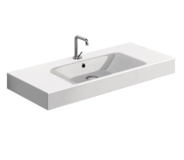 Kerasan Cento Раковина подвесная/накладная 100x45 см, с 1 отверстием под смеситель, цвет: Bianco 355001*1