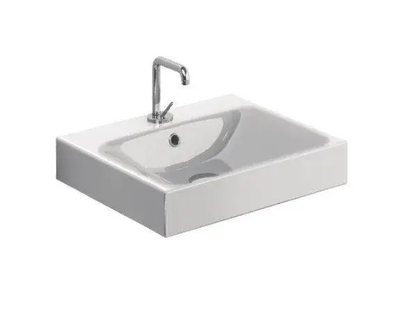 Kerasan Cento Раковина 50x45 см подвесная/накладная, с 1 отверстием под смеситель, цвет: Bianco 353001*1