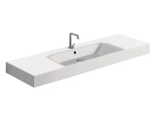 Kerasan Cento Раковина подвесная/накладная 140x45 см, с 1 отверстием под смеситель, цвет: Bianco 353501*1