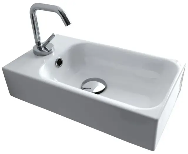 Kerasan Cento Рукомойник 45x25 см, с 1 отверстием под смеситель слева, цвет: Bianco 353701L*1