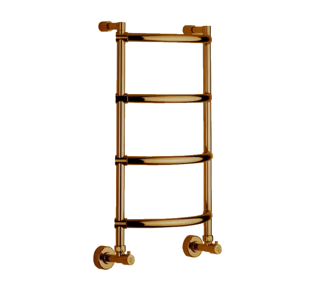 Margaroli Luna 432 Полотенцесушитель водяной для ГВС 42,5х71h (int 36) выгн. нижнее bronze/old brass 4323704OBN