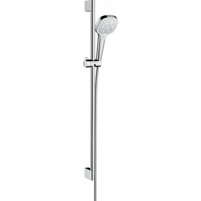Hansgrohe Croma Select E Душевой гарнитур: лейка 3 режима Multi EcoSmart, штанга 96 см, белый/хром 26591400