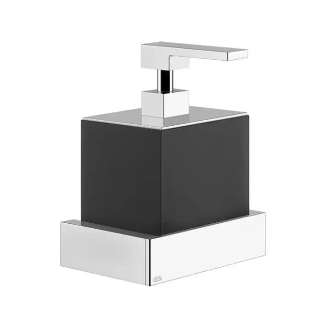 Gessi Inverso/Rettangolo Дозатор для жидкого мыла, подвесной, черная колба, цвет: chrome/black 20814#031