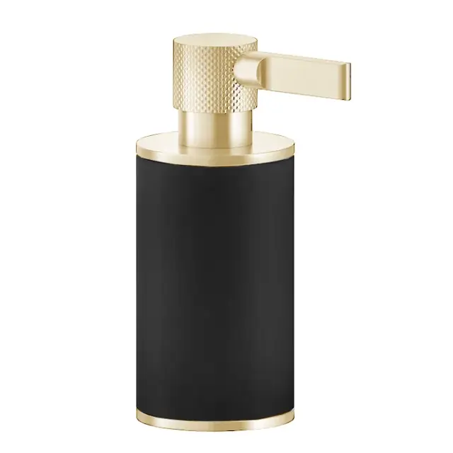 Gessi Inciso Дозатор для жидкого мыла настольный, с черной колбой, цвет: gold PVD 58538#246
