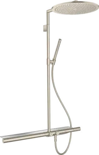Axor Shower Solutions Showerpipe Душевая стойка:термостат,верхний душ,лейка,цвет: шлифованный никель 27984820
