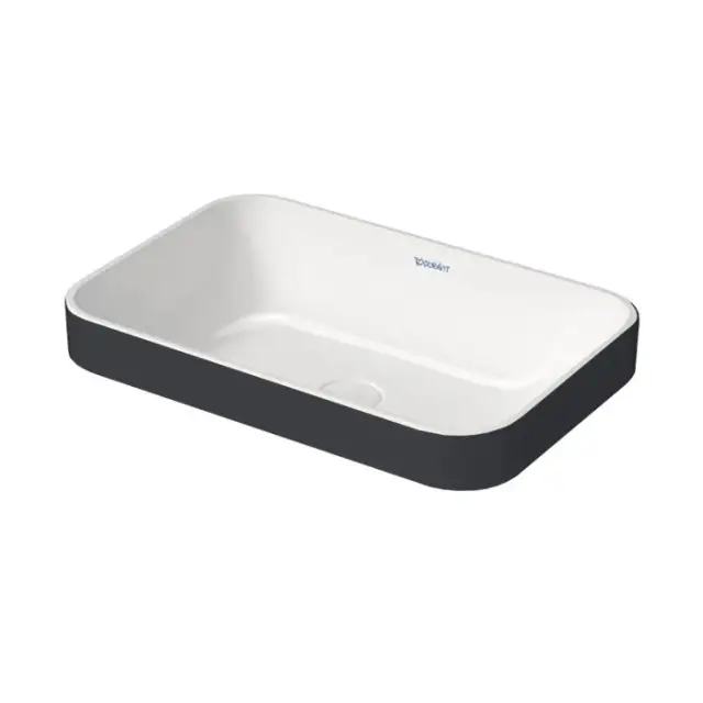 Duravit Happy D.2 Plus Раковина 60х40 cм, покр. WonderGliss, цвет Anthracite matt, белый 23596061001