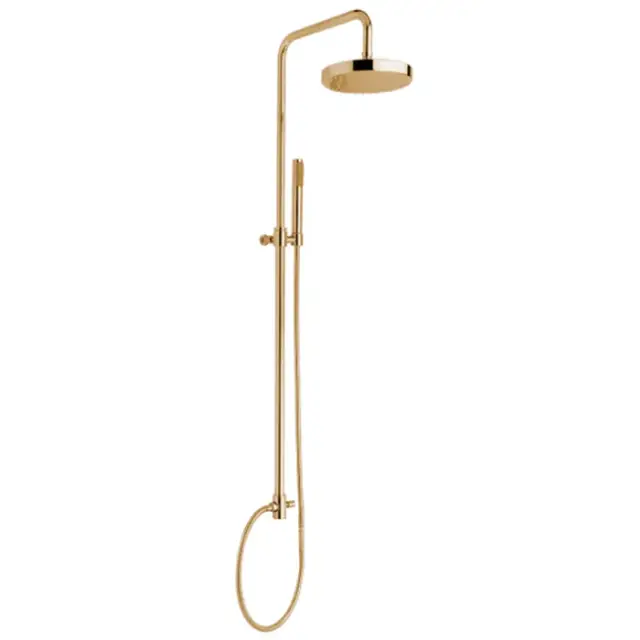 Nicolazzi Doccia Душевая стойка с верхним душем, диаметр 20 см, цвет: натуральная латунь 5714WSGO20