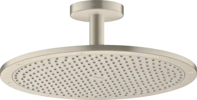 Axor Shower Solutions Верхний душ 35 см 1 режим, кронштейн потолочный 10см, цвет: шлифованный никель 26035820