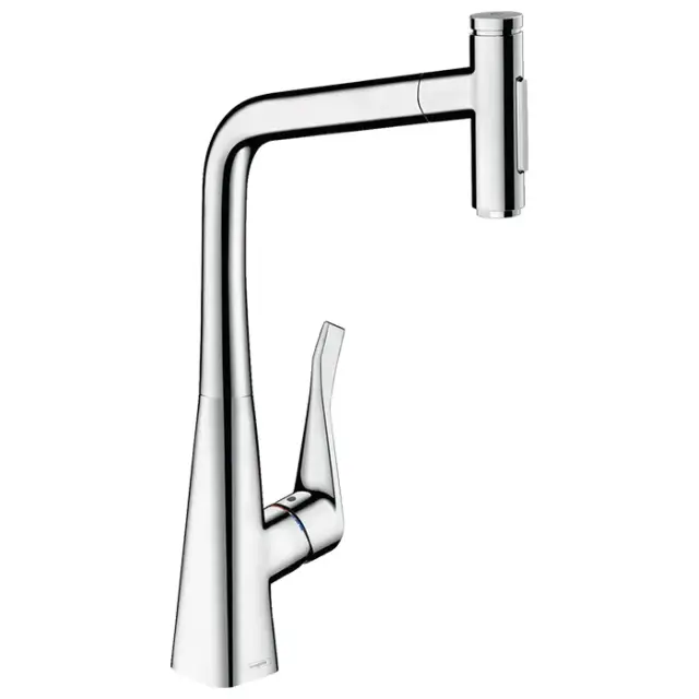 Hansgrohe Metris Select M71 Смеситель для кухонной мойки однорыч. 320, с выдв. изливом цвет: хром 73820000