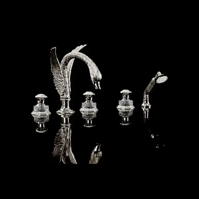 Devon&Devon Excelsior Swan Смеситель для установки на борт ванны, цвет: блестящий никель EXC-SW150NK