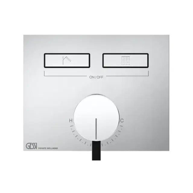Gessi Hi-Fi Смеситель для душа встраиваемый, 2 потребителя, запорный вентиль, цвет: chrome 63079#031