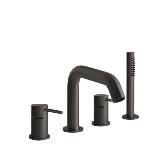 Gessi 316 Bath-Shower Смеситель на борт ванны на 4 отв., с ручн. душем, цвет: brus black metal pvd 54037#707