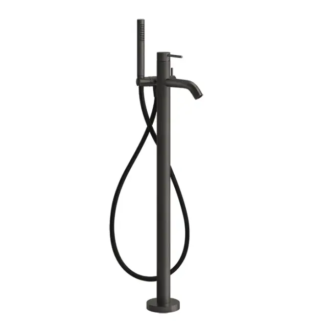 Gessi 316 Bath-Shower Смеситель для ванны напольный, с душем, вн. ч., цвет: black metal brushed PVD 54028#707