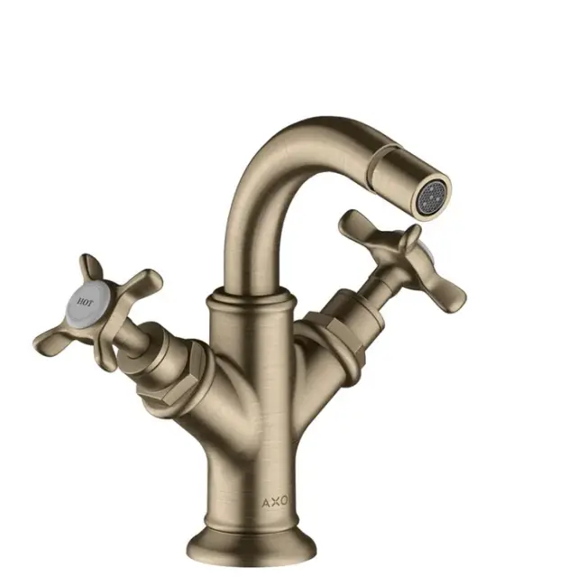 Axor Montreux Смеситель для биде на 1 отверстие с донным клапаном, цвет: шлифованный никель 16520820
